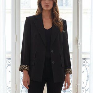 T Milano Woman black & animal print jacket size 14W